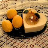 Großes Herz Zitronen Duftkerze